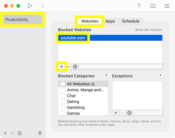 How to block YouTube on Mac