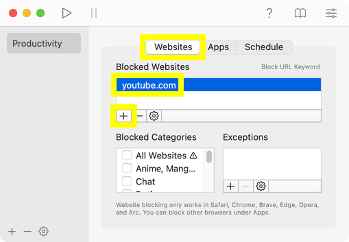 How to block YouTube on Mac