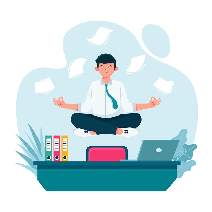 Businessman meditating