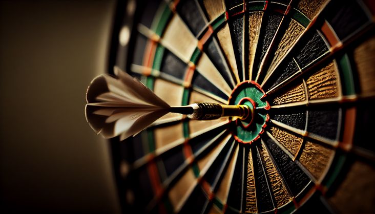 A dart board