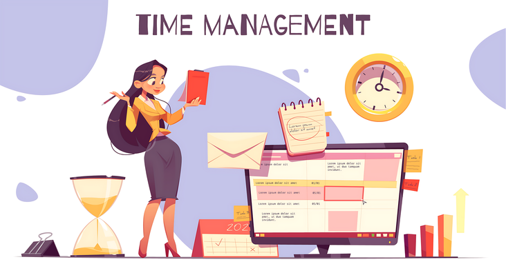Hand drawn time management concept