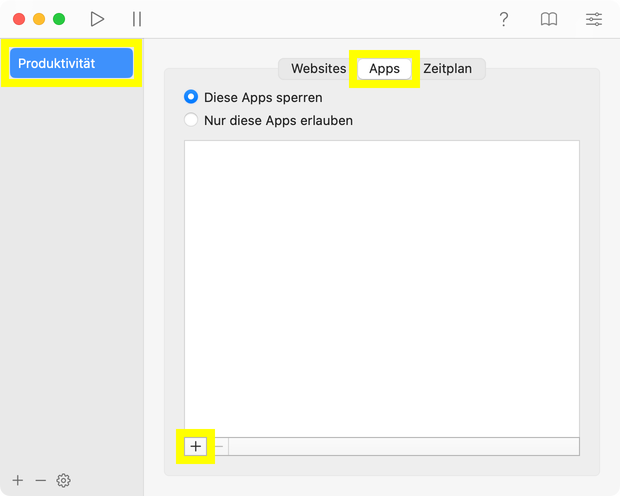 App blockieren auf Mac