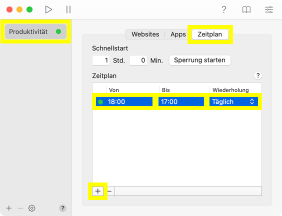 Bildschirmzeit auf 60 Minuten täglich begrenzen