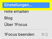 1Focus Einstellungen