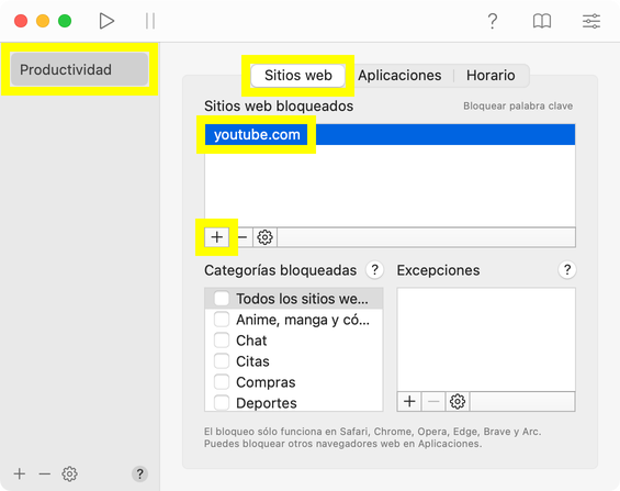 Cómo bloquear YouTube en Mac