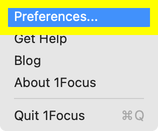 1Focus preferences