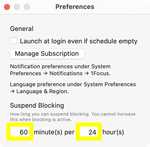 1Focus, how to suspend blocking